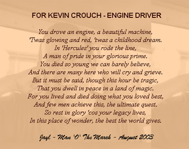 Poem for Kevin Crouch